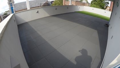 Rooftop Using Rubber Pavers with Our Turf-Top Tiles